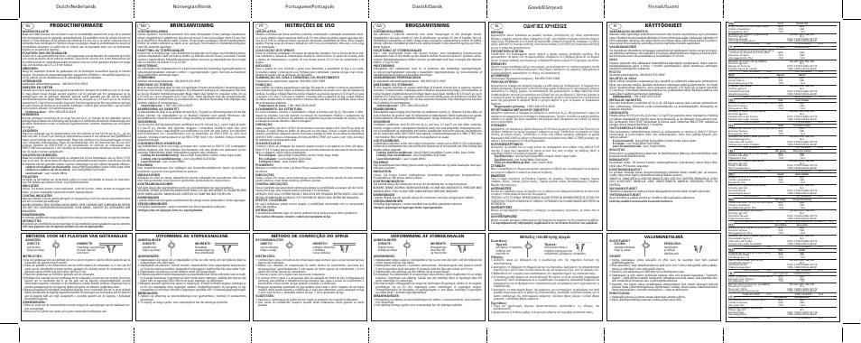 Productinformatie, Bruksanvisning, Instruções de uso | Brugsanvisning, Greek, Käyttöohjeet, Π∂™ ãƒ∏™eø, ª¤ıô‰ô˜ ùôôı¤ùëûë˜ ·áˆáòó, Valumenetelmä, Udformning af støbekanalen | Ivoclar Vivadent Colado NC User Manual | Page 2 / 2