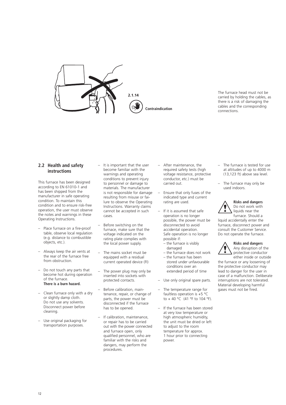 2 health and safety instructions | Ivoclar Vivadent EP 600 User Manual | Page 12 / 36