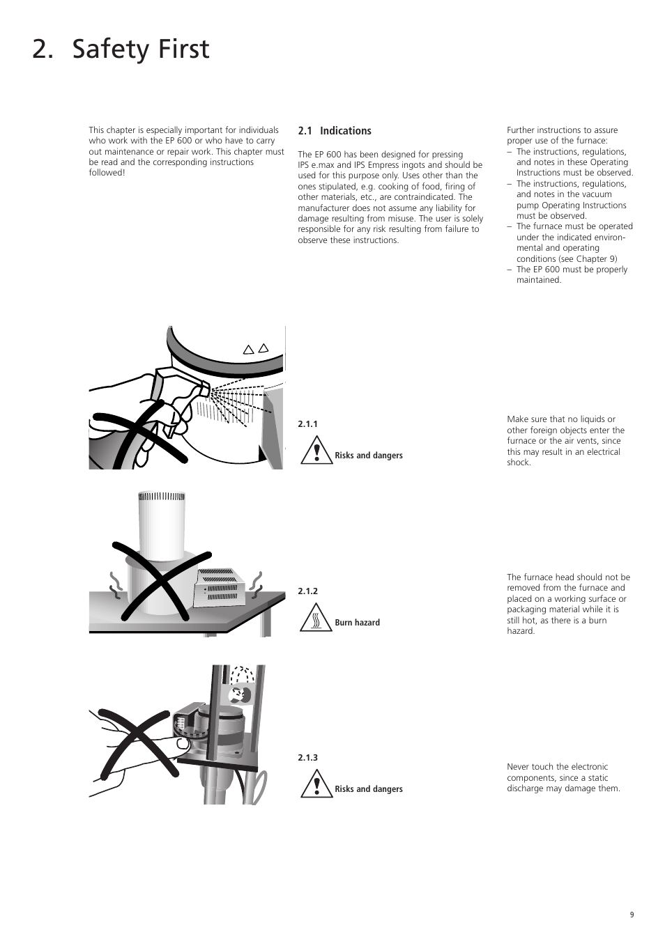 Safety first | Ivoclar Vivadent EP 600 User Manual | Page 9 / 36