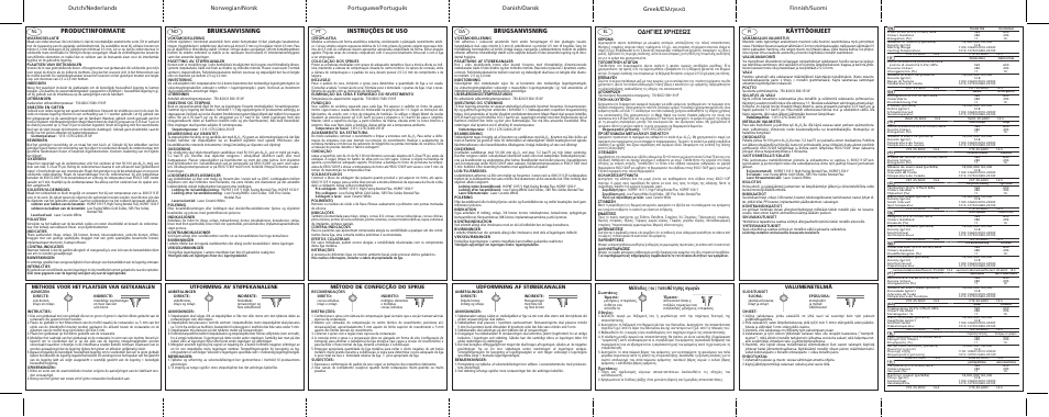 Productinformatie, Bruksanvisning, Instruções de uso | Brugsanvisning, Greek, Käyttöohjeet, Π∂™ ãƒ∏™eø, ª¤ıô‰ô˜ (-ôè) ùôôı¤ùëûë˜ ·áˆáòó, Valumenetelmä, Udformning af støbekanalen | Ivoclar Vivadent Evolution Lite User Manual | Page 2 / 2