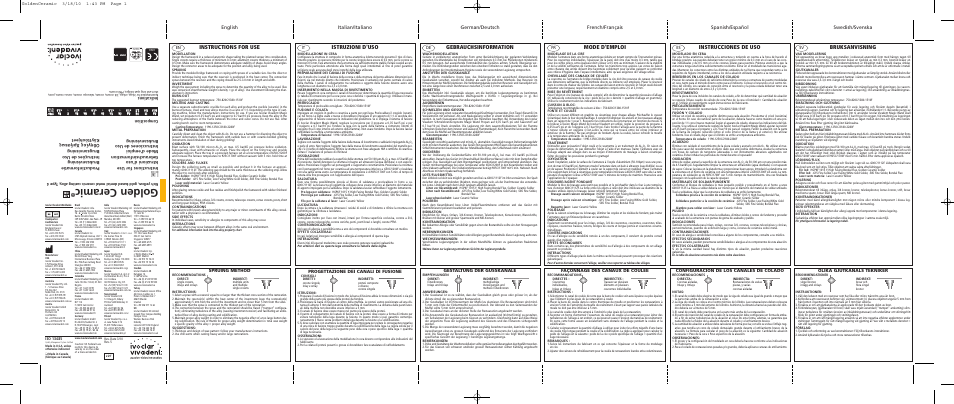 Ivoclar Vivadent Golden Ceramic User Manual | 2 pages