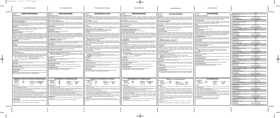Productinformatie, Bruksanvisning, Instruções de uso | Brugsanvisning, Greek, Käyttöohjeet, Π∂™ ãƒ∏™eø, ª¤ıô‰ô˜ (-ôè) ùôôı¤ùëûë˜ ·áˆáòó, Valumenetelmä, Udformning af støbekanalen | Ivoclar Vivadent Golden Ceramic User Manual | Page 2 / 2