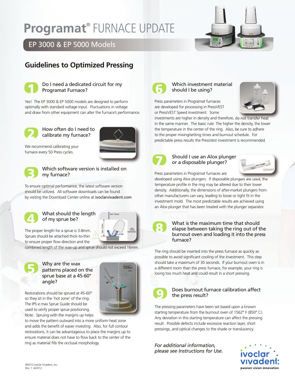 Ivoclar Vivadent EP 3000 User Manual | 1 page
