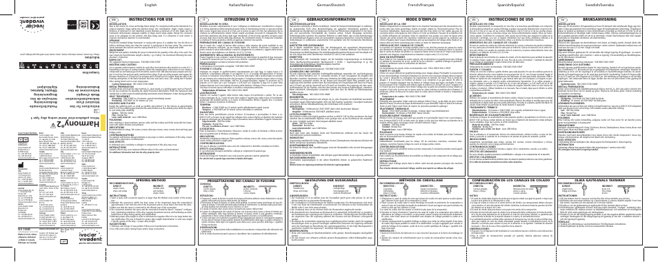 Ivoclar Vivadent Harmony 2 User Manual | 2 pages