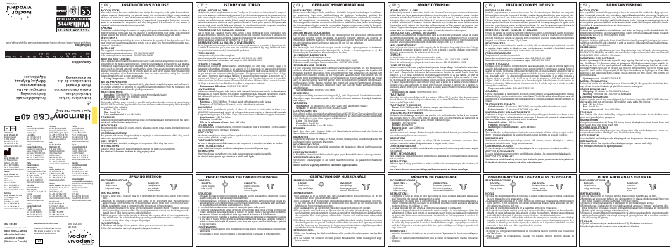 Ivoclar Vivadent Harmony C&B 40 User Manual | 2 pages