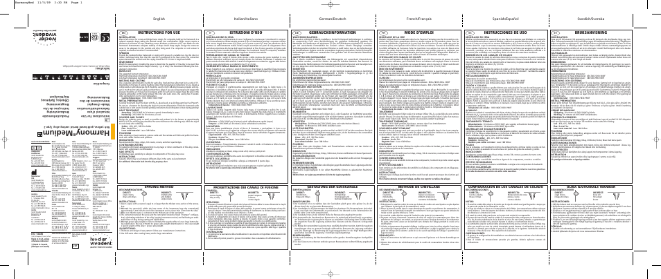 Ivoclar Vivadent Harmony Medium User Manual | 2 pages