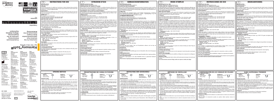 Ivoclar Vivadent Harmony Soft User Manual | 2 pages