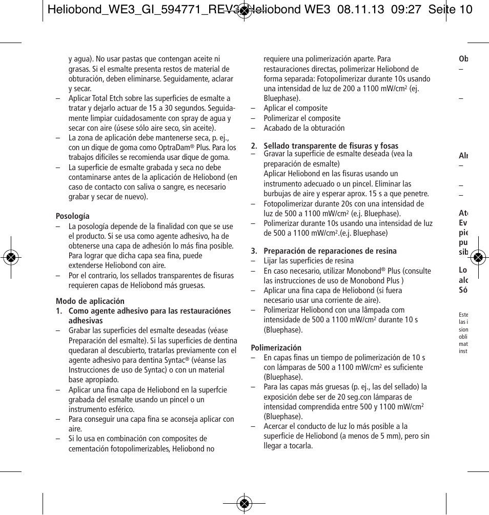 Ivoclar Vivadent Heliobond User Manual | Page 10 / 36