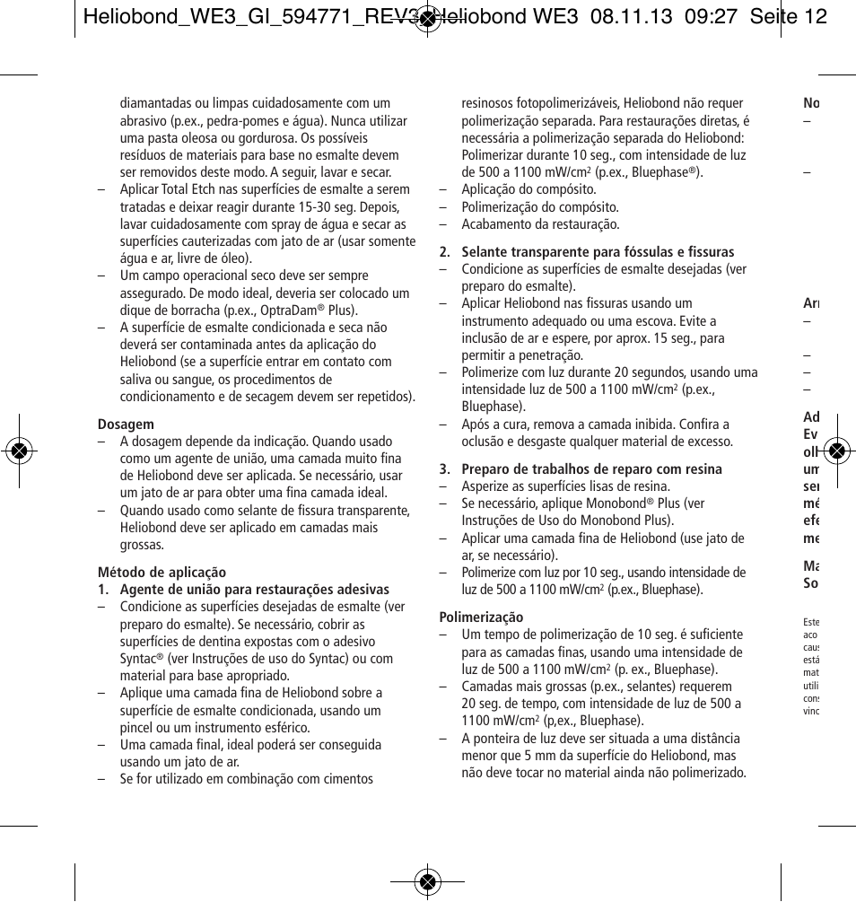 Ivoclar Vivadent Heliobond User Manual | Page 12 / 36