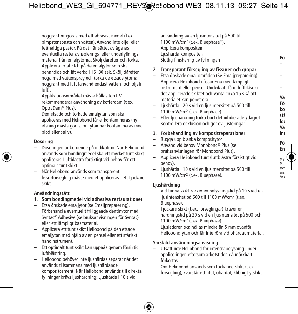 Ivoclar Vivadent Heliobond User Manual | Page 14 / 36