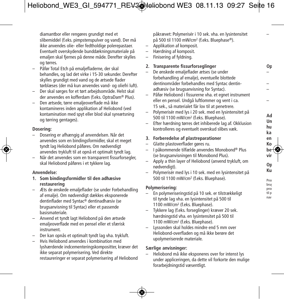 Ivoclar Vivadent Heliobond User Manual | Page 16 / 36