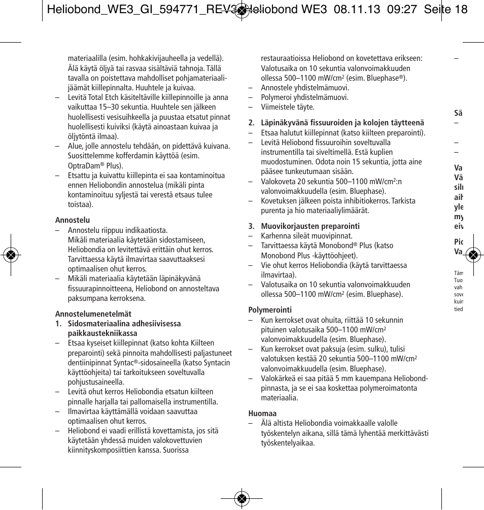 Ivoclar Vivadent Heliobond User Manual | Page 18 / 36