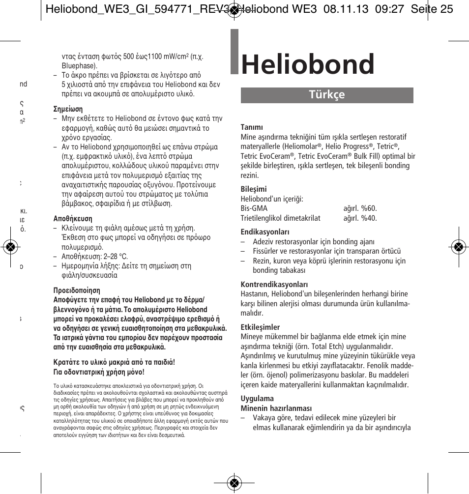 Türkçe, Heliobond | Ivoclar Vivadent Heliobond User Manual | Page 25 / 36