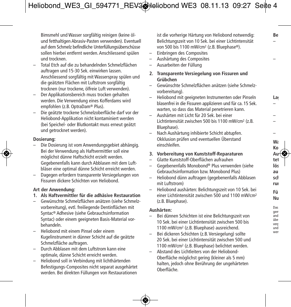 Ivoclar Vivadent Heliobond User Manual | Page 4 / 36