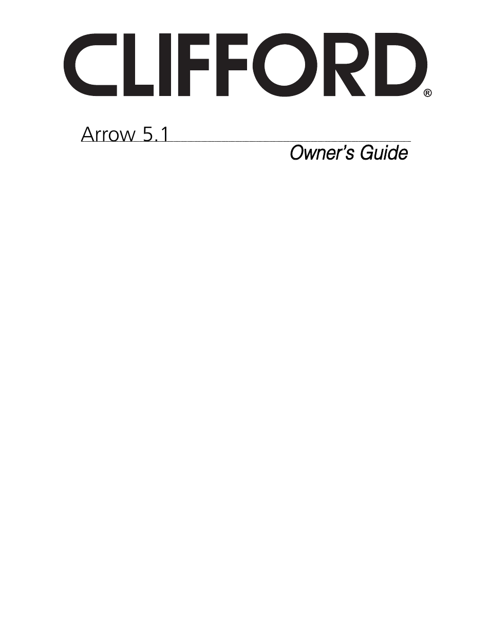 CLIFFORD Arrow 5.1 User Manual | 38 pages