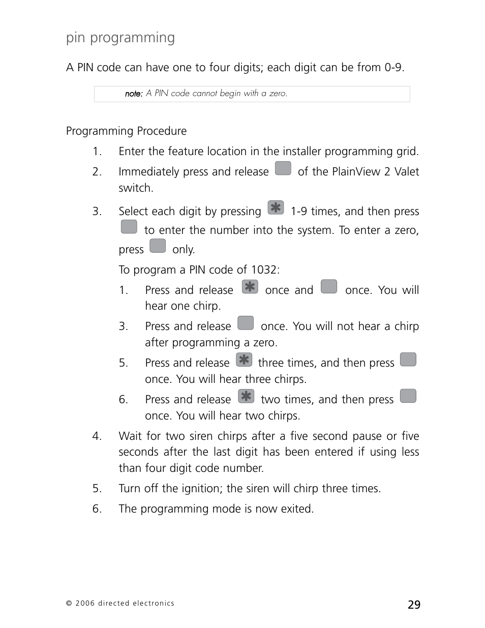 Pin programming | CLIFFORD Arrow 5.1 User Manual | Page 32 / 38