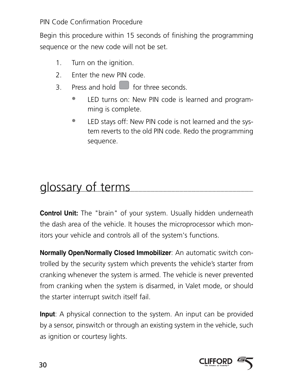 Glossary of terms | CLIFFORD Arrow 5.1 User Manual | Page 33 / 38