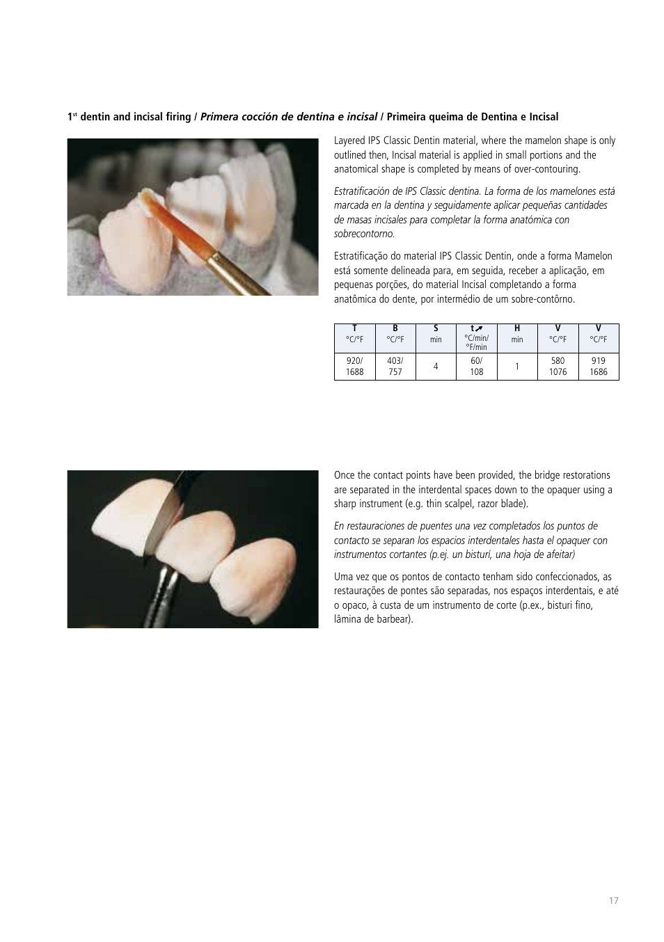 Ivoclar Vivadent IPS Classic User Manual | Page 17 / 24