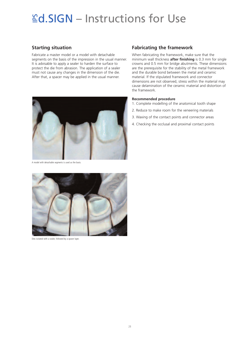 D.sign – instructions for use, Ip s | Ivoclar Vivadent IPS d.SIGN User Manual | Page 28 / 68