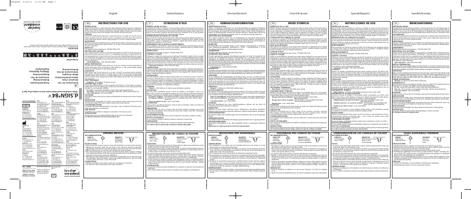 Ivoclar Vivadent IPS d.SIGN 84 User Manual | 2 pages