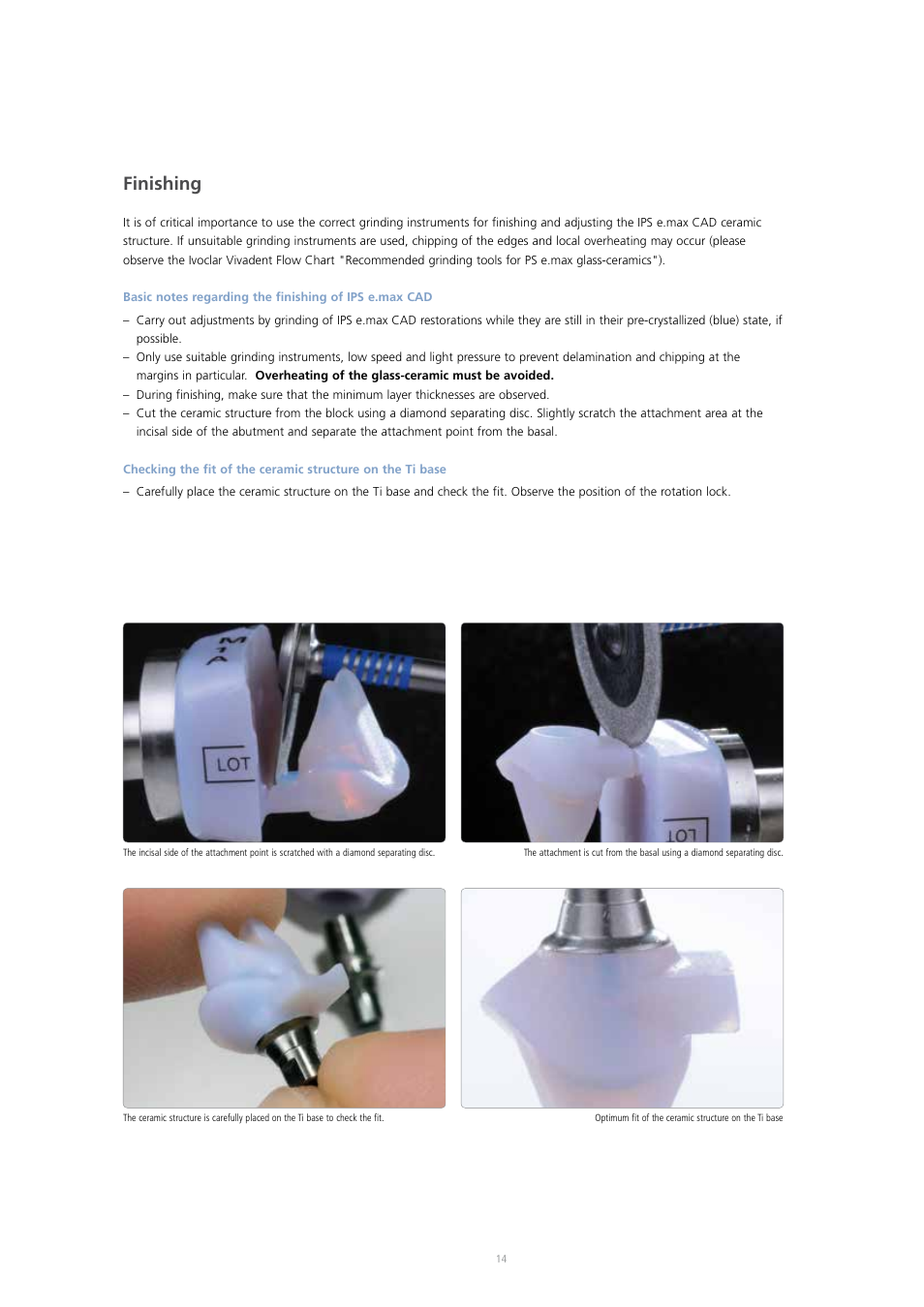 Finishing | Ivoclar Vivadent IPS e.max CAD Abutment Solutions User Manual | Page 14 / 66