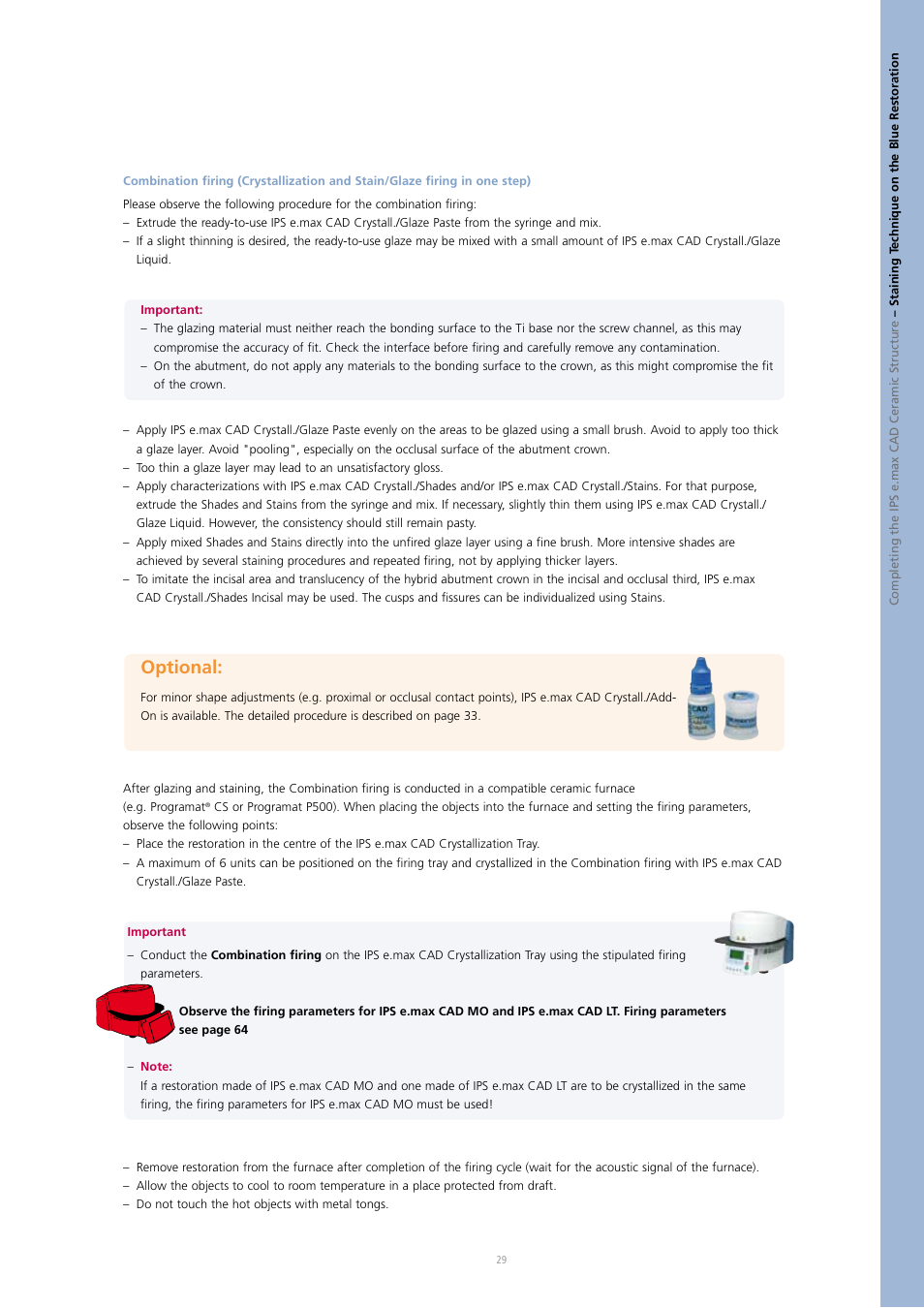 Optional | Ivoclar Vivadent IPS e.max CAD Abutment Solutions User Manual | Page 29 / 66