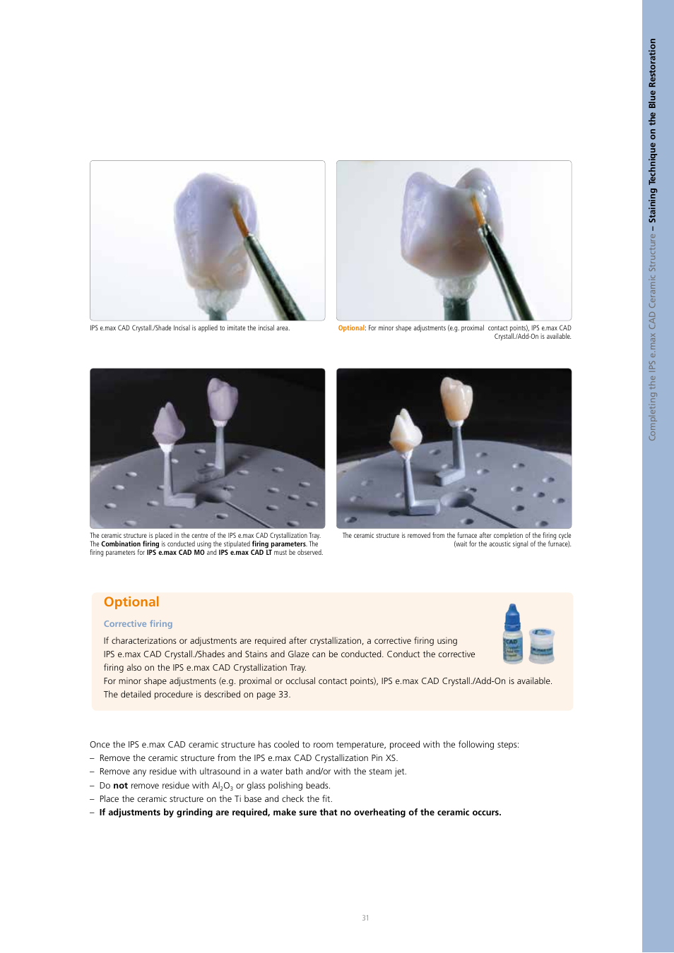 Optional | Ivoclar Vivadent IPS e.max CAD Abutment Solutions User Manual | Page 31 / 66