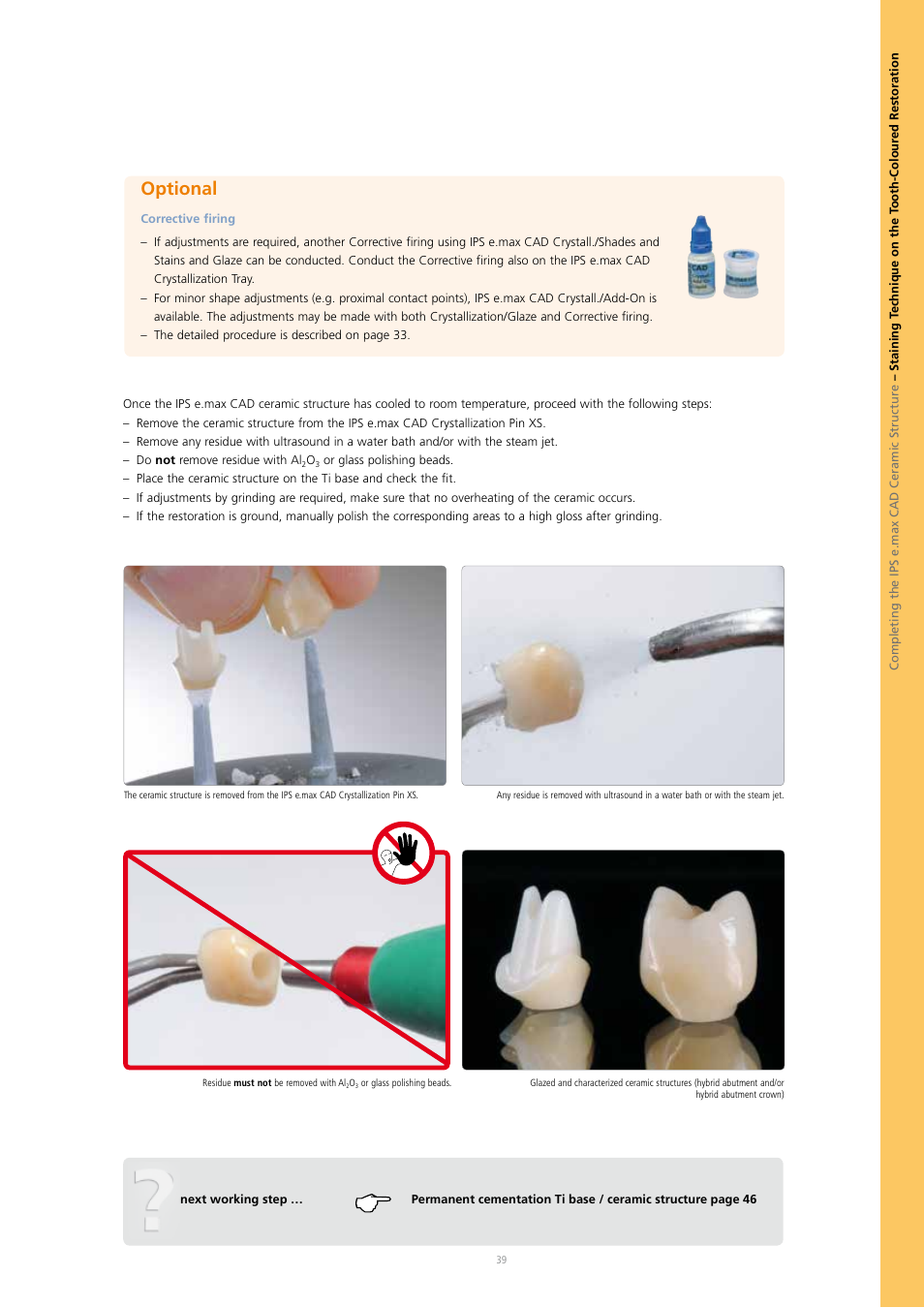 Optional | Ivoclar Vivadent IPS e.max CAD Abutment Solutions User Manual | Page 39 / 66