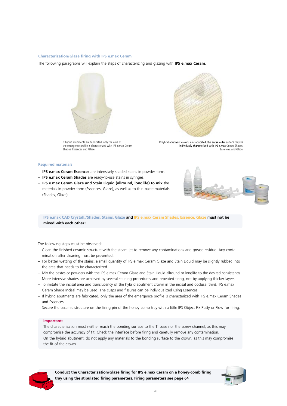 Ivoclar Vivadent IPS e.max CAD Abutment Solutions User Manual | Page 40 / 66