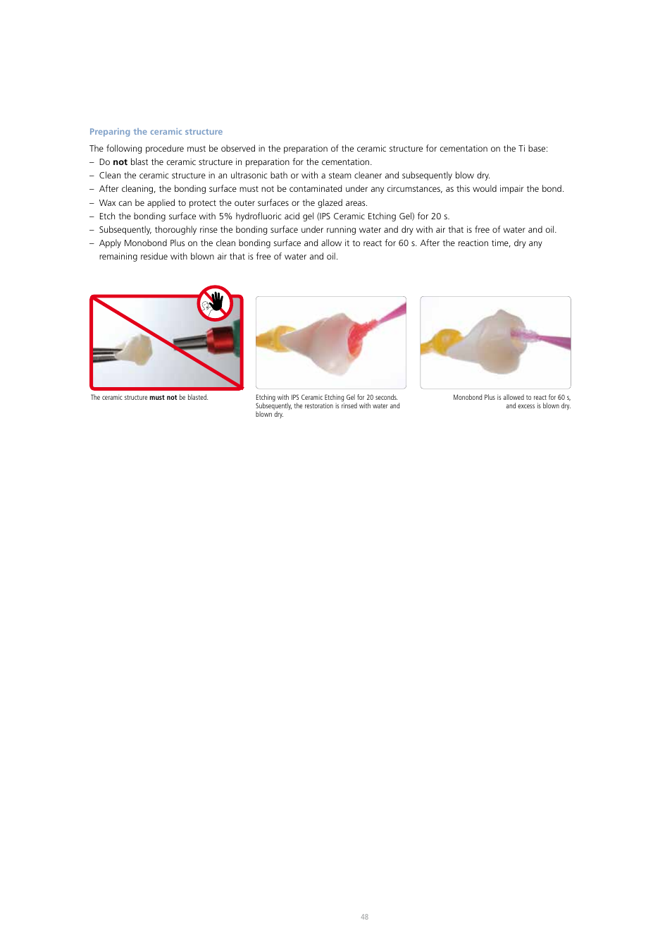 Ivoclar Vivadent IPS e.max CAD Abutment Solutions User Manual | Page 48 / 66