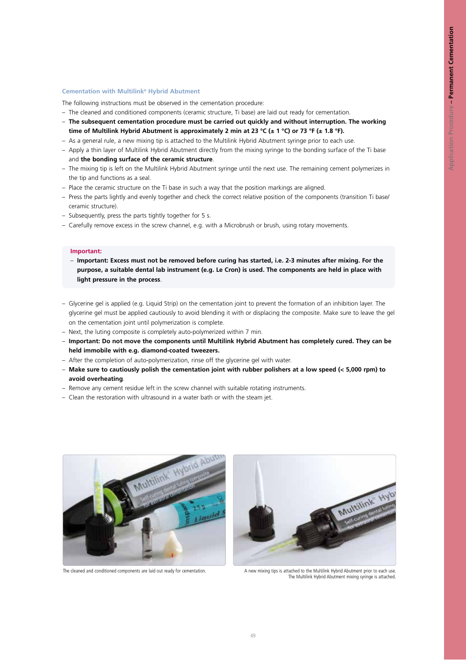 Ivoclar Vivadent IPS e.max CAD Abutment Solutions User Manual | Page 49 / 66