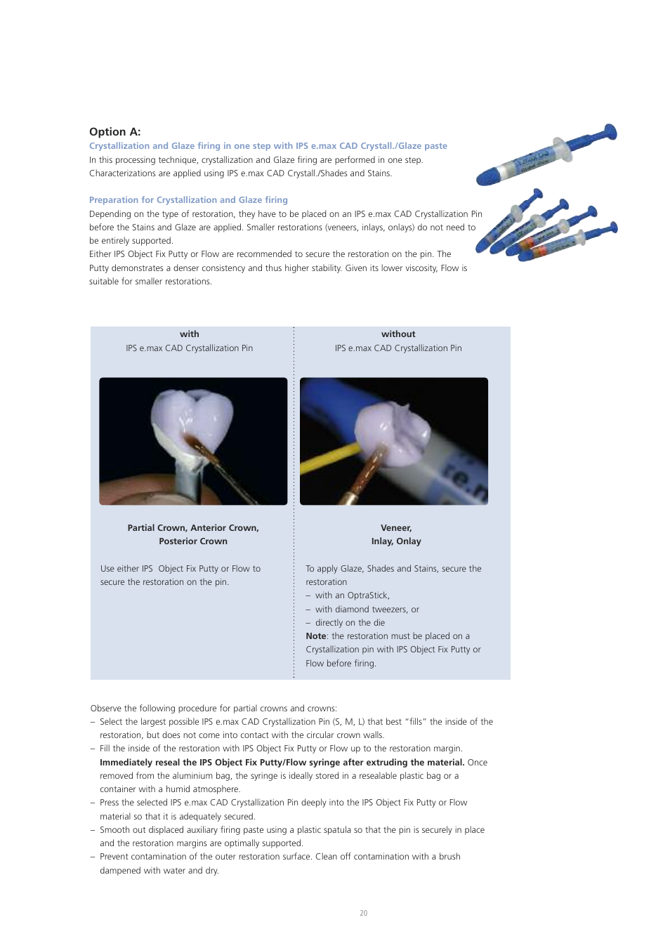 Option a | Ivoclar Vivadent IPS e.max CAD Labside User Manual | Page 20 / 68