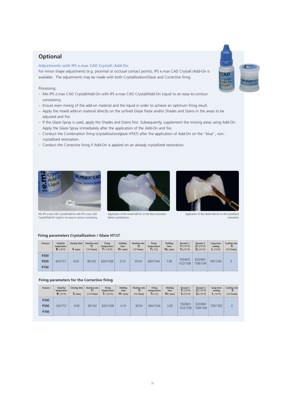 Optional | Ivoclar Vivadent IPS e.max CAD Labside User Manual | Page 30 / 68