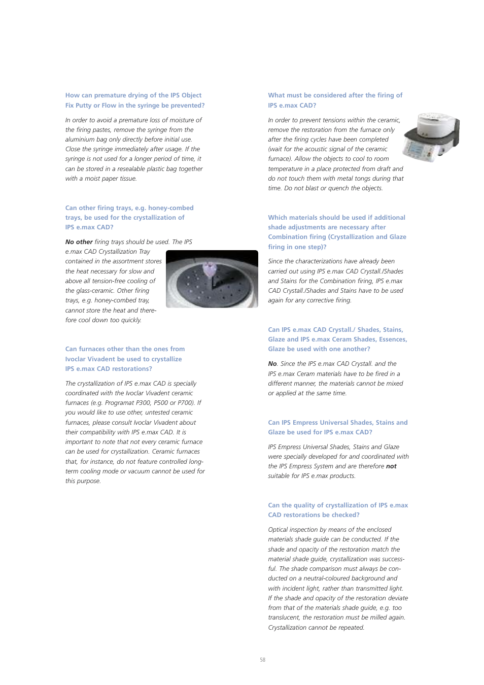 Ivoclar Vivadent IPS e.max CAD Labside User Manual | Page 58 / 68