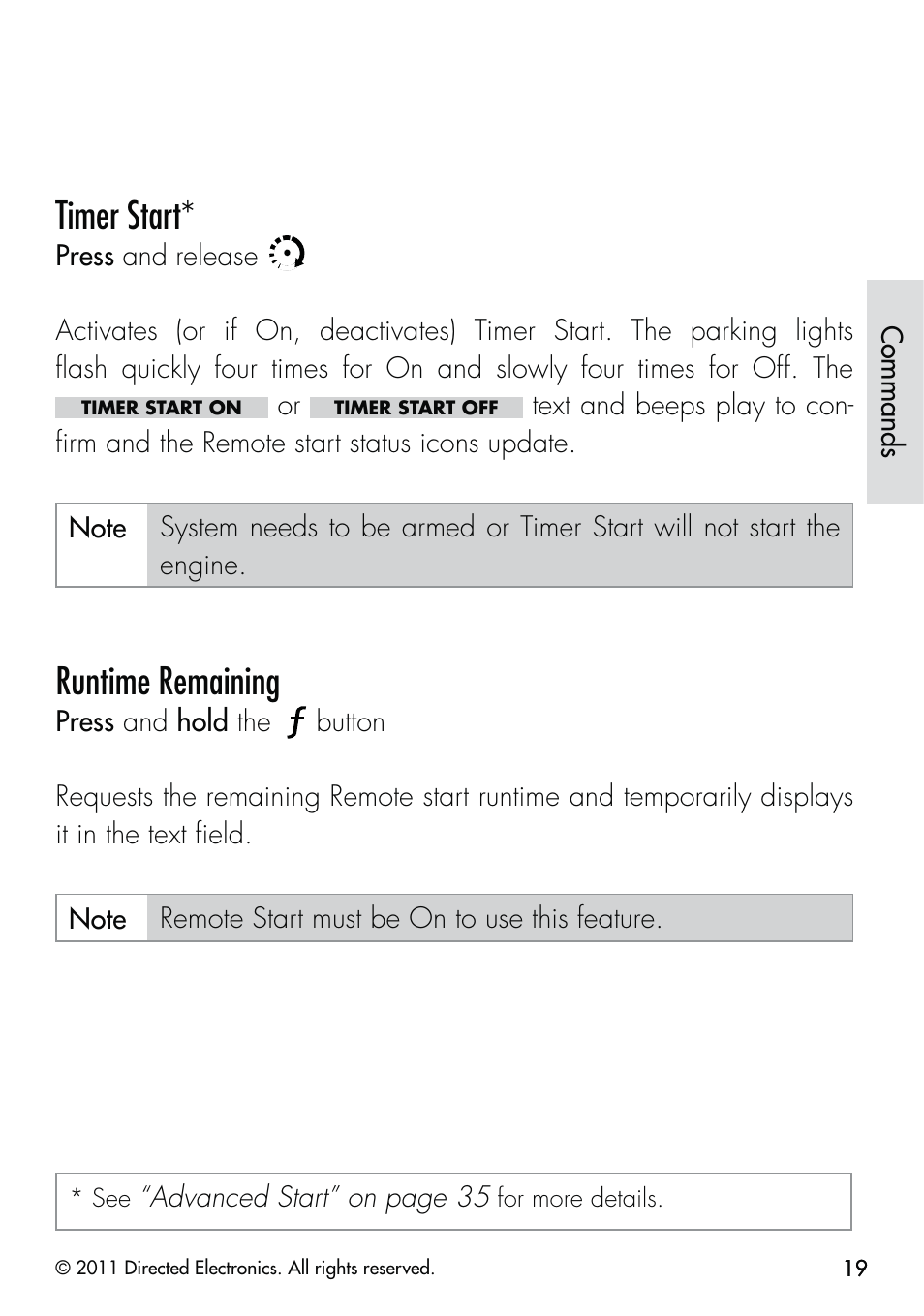 Timer start, Runtime remaining | CLIFFORD Responder LC 570.4X User Manual | Page 22 / 63