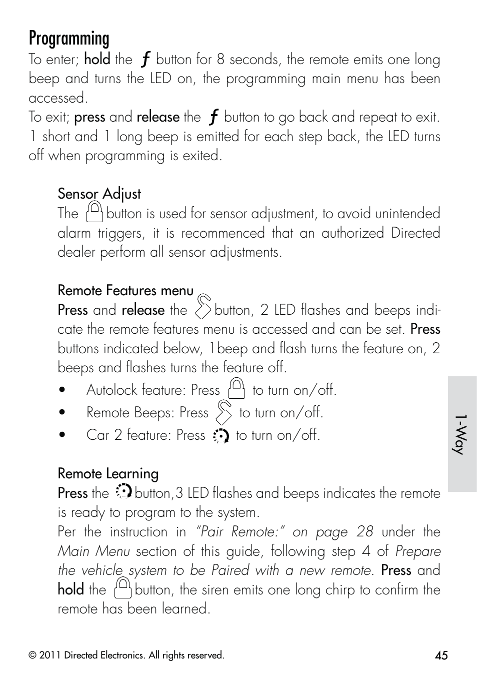 Programming | CLIFFORD Responder LC 570.4X User Manual | Page 48 / 63