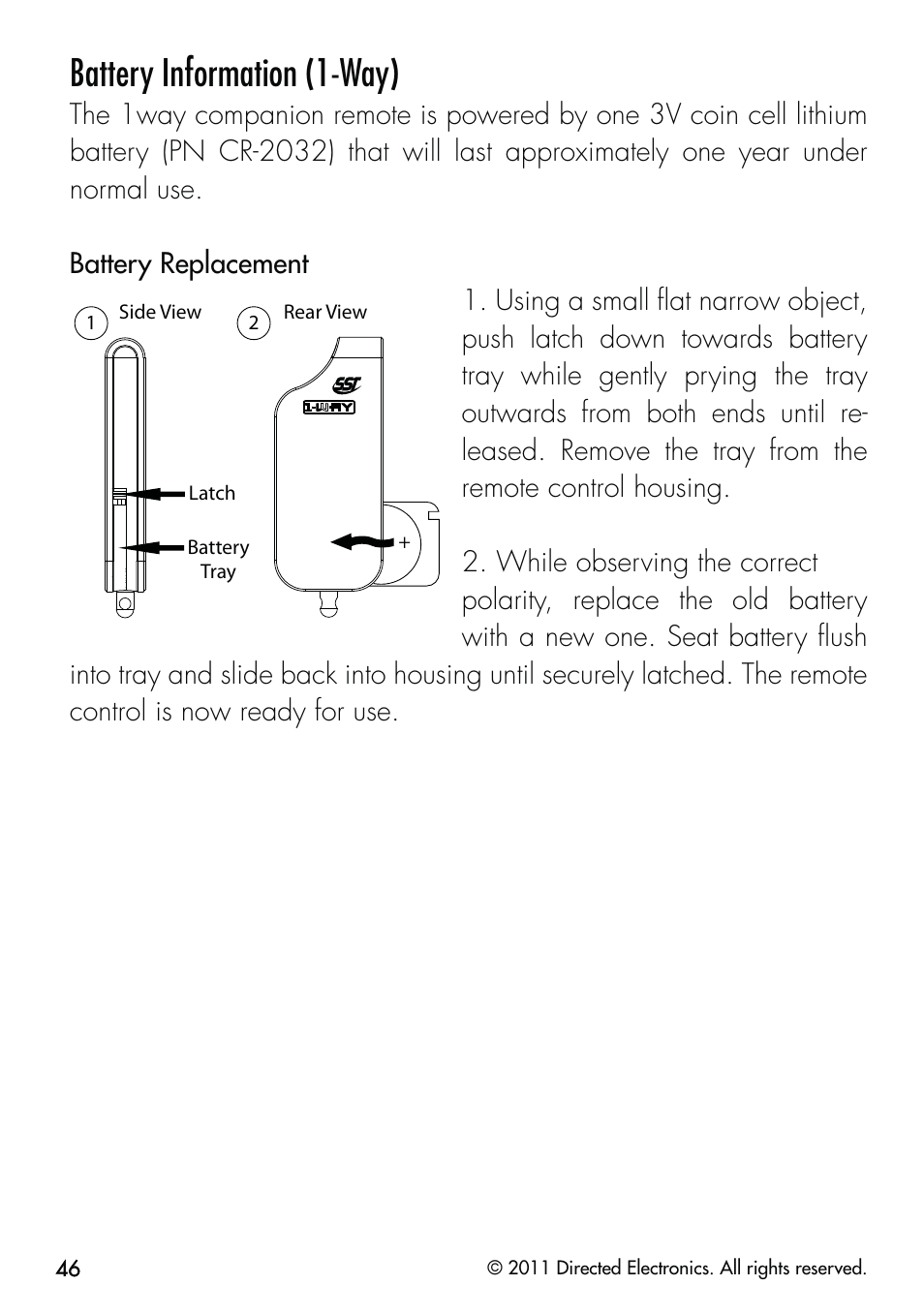Battery information (1-way) | CLIFFORD Responder LC 570.4X User Manual | Page 49 / 63