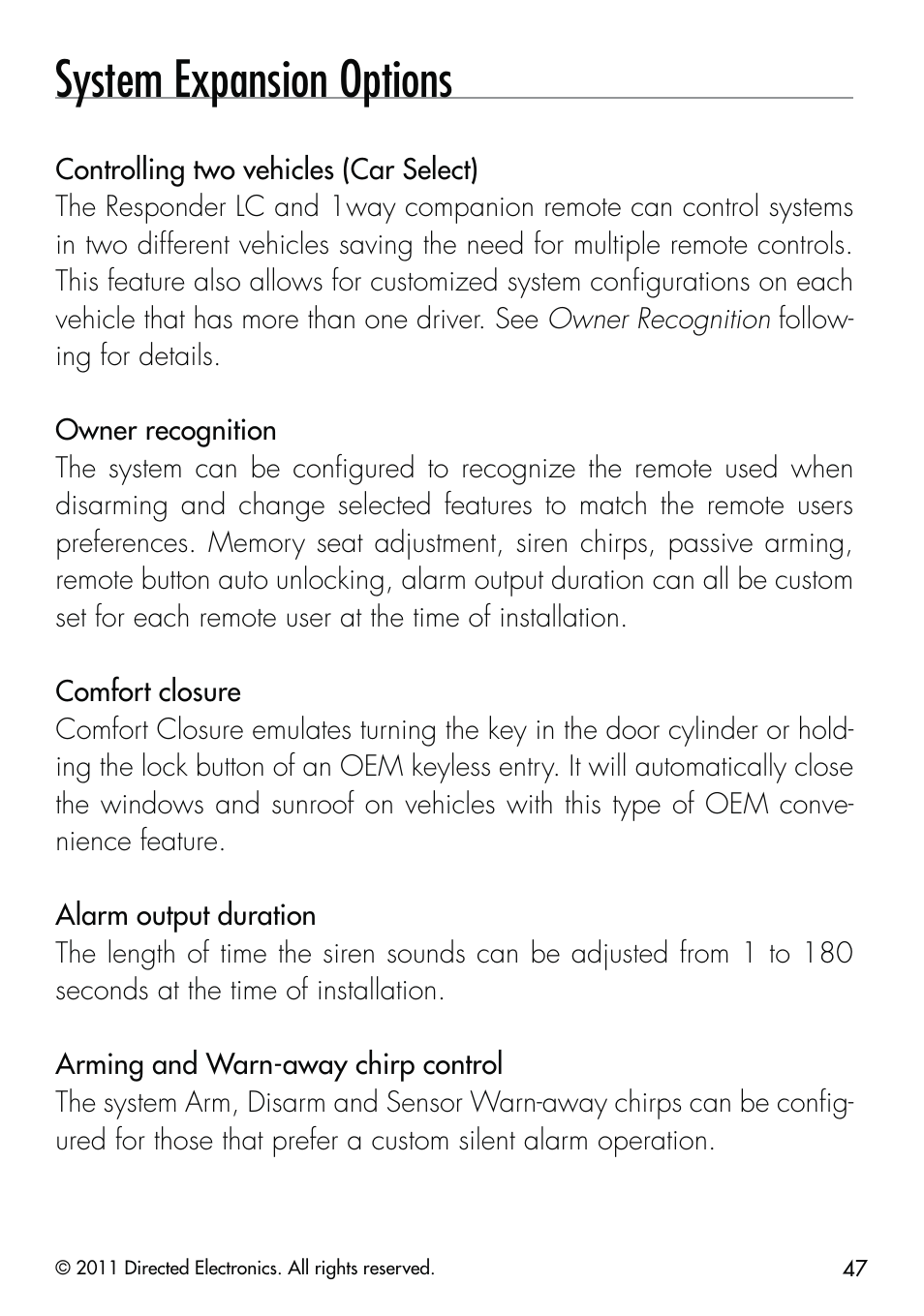 System expansion options | CLIFFORD Responder LC 570.4X User Manual | Page 50 / 63