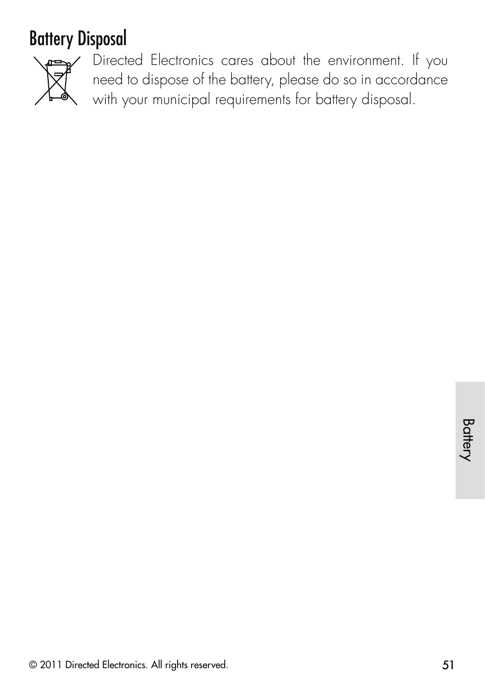 Battery disposal | CLIFFORD Responder LC 570.4X User Manual | Page 54 / 63