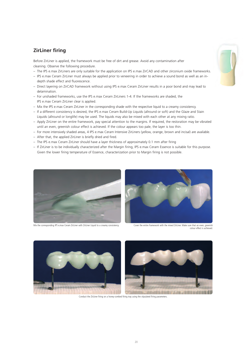 Zirliner firing | Ivoclar Vivadent IPS e.max Ceram User Manual | Page 20 / 72