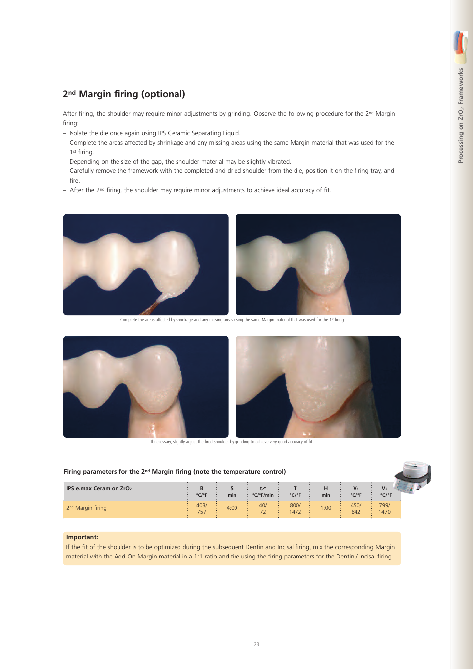 Margin firing (optional) | Ivoclar Vivadent IPS e.max Ceram User Manual | Page 23 / 72
