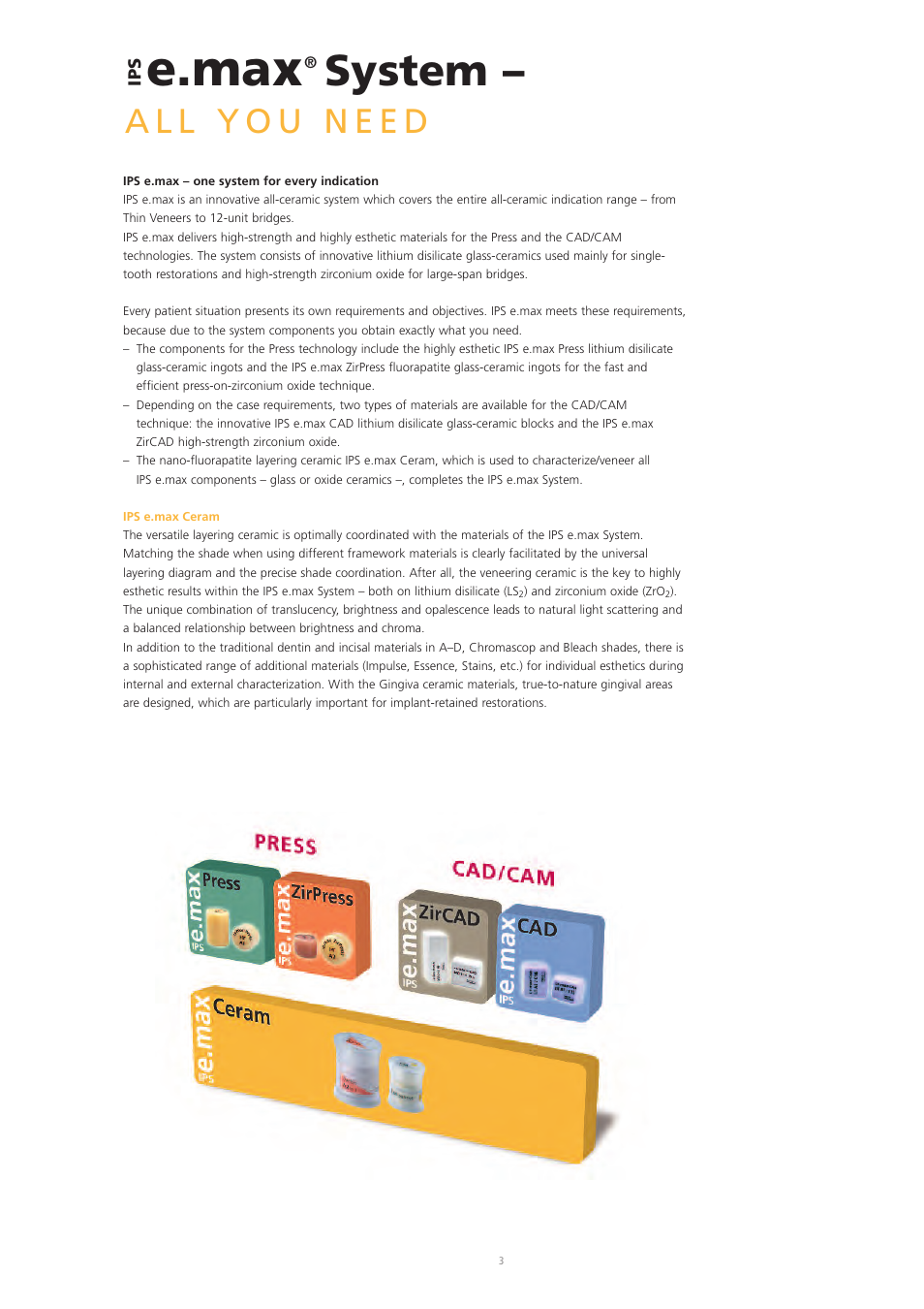 E.max, System | Ivoclar Vivadent IPS e.max Ceram User Manual | Page 3 / 72