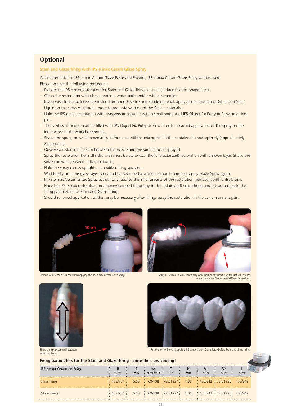 Optional | Ivoclar Vivadent IPS e.max Ceram User Manual | Page 32 / 72