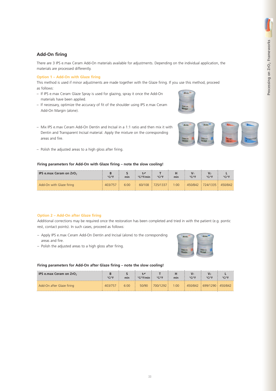 Add-on firing | Ivoclar Vivadent IPS e.max Ceram User Manual | Page 33 / 72