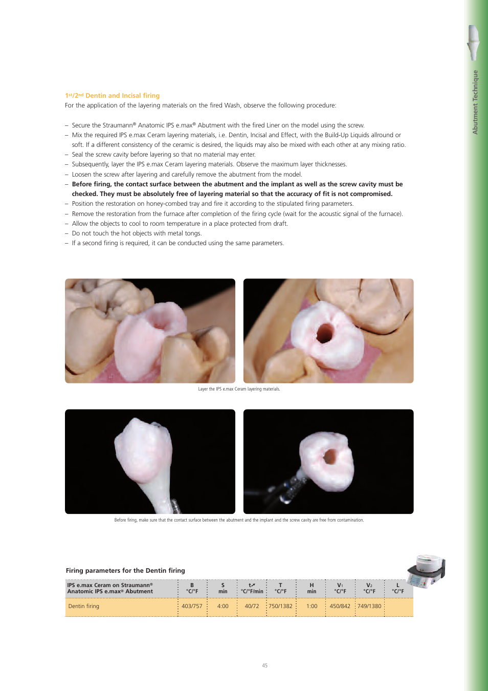 Ivoclar Vivadent IPS e.max Ceram User Manual | Page 45 / 72