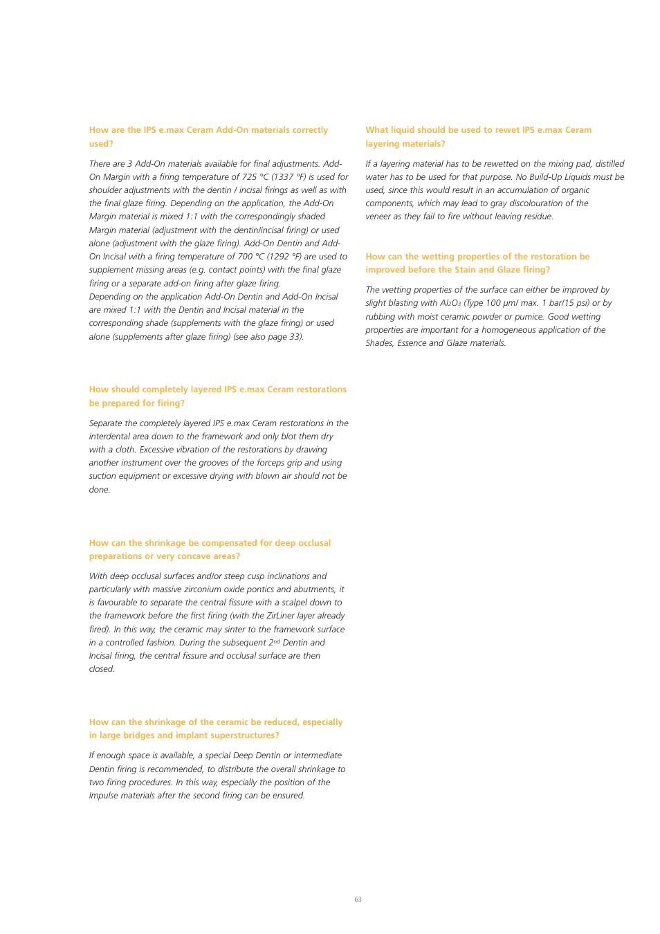 Ivoclar Vivadent IPS e.max Ceram User Manual | Page 63 / 72