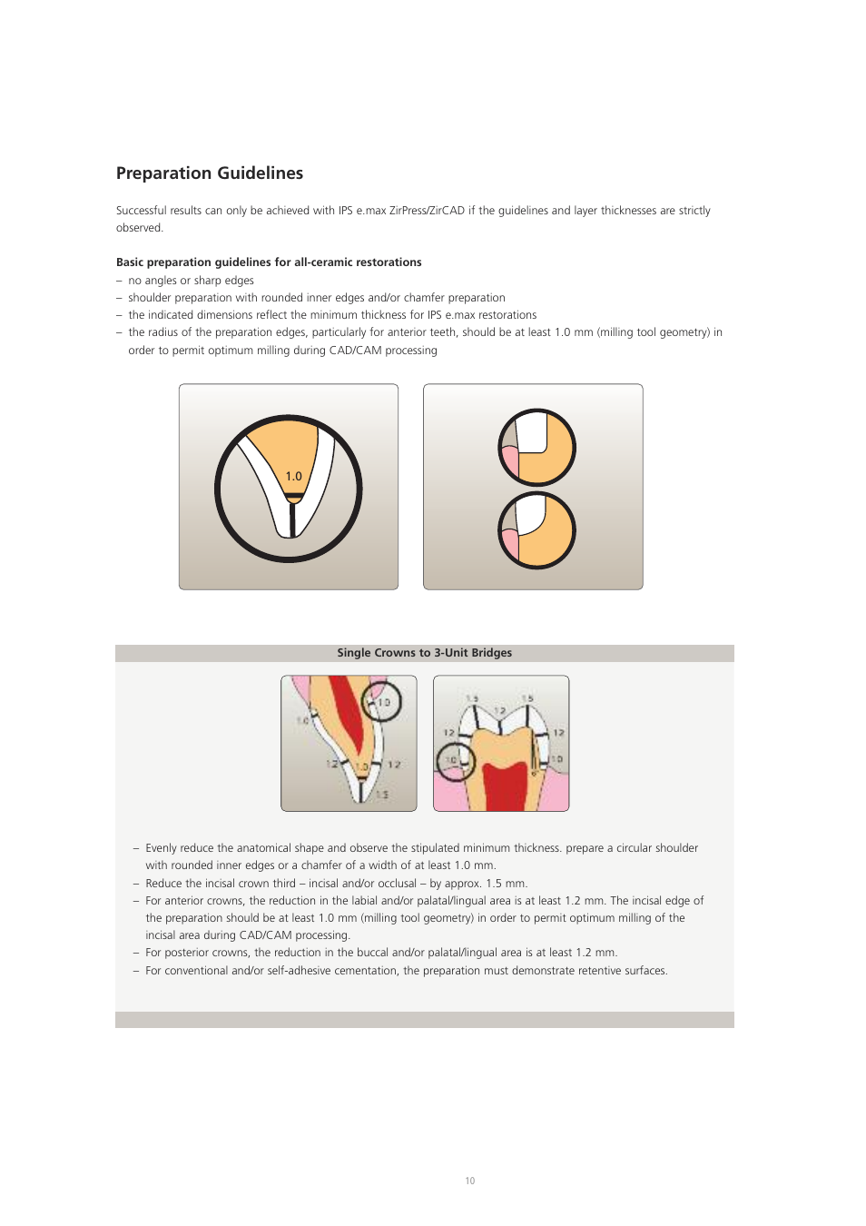Preparation guidelines | Ivoclar Vivadent IPS e.max ZirPress User Manual | Page 10 / 76