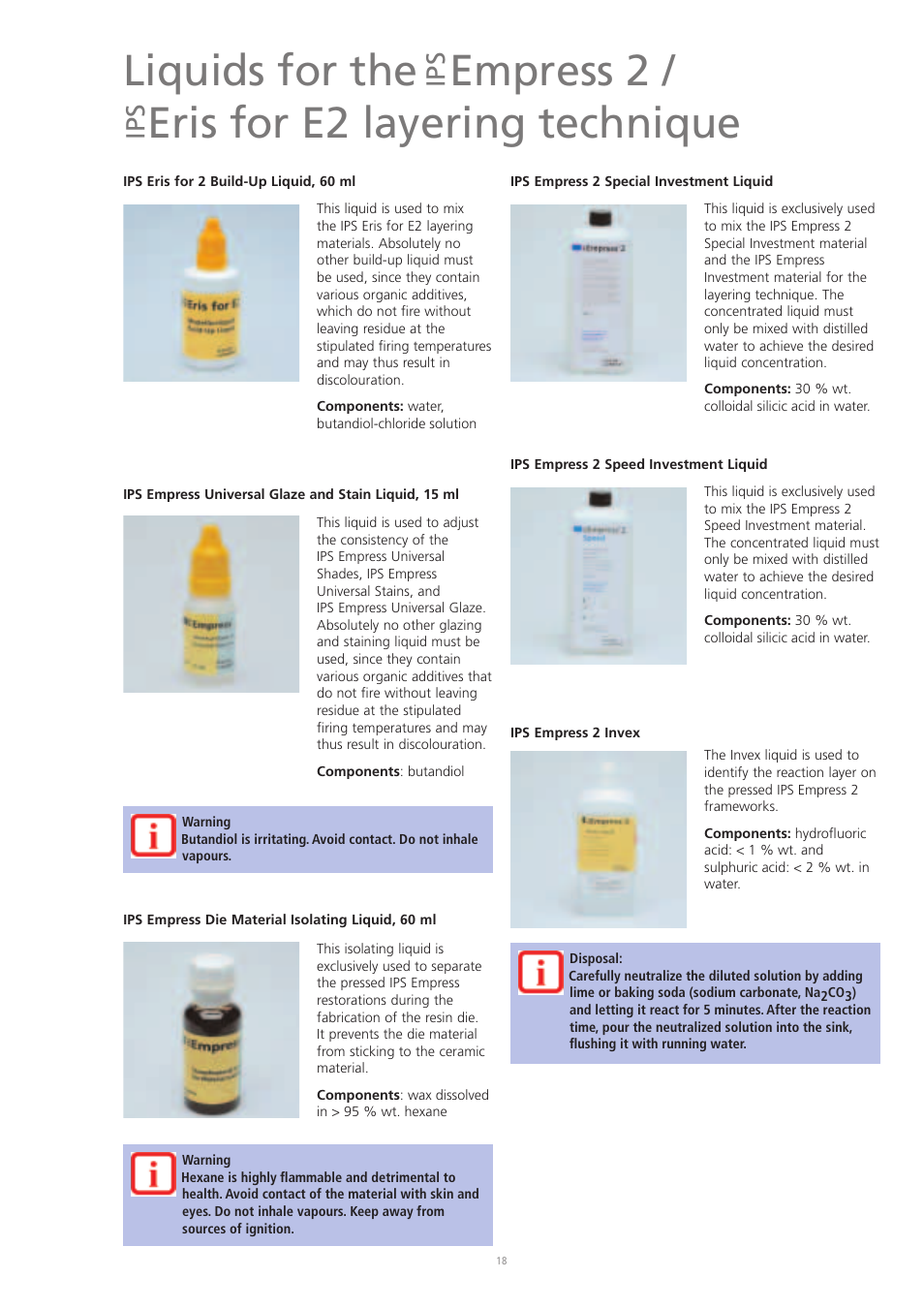 Ivoclar Vivadent IPS Eris for E2 User Manual | Page 18 / 48