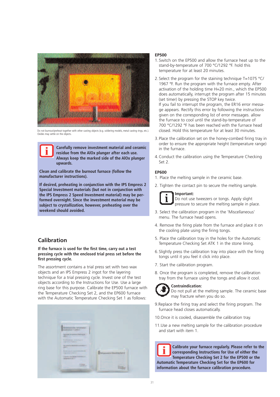 Calibration | Ivoclar Vivadent IPS Eris for E2 User Manual | Page 31 / 48