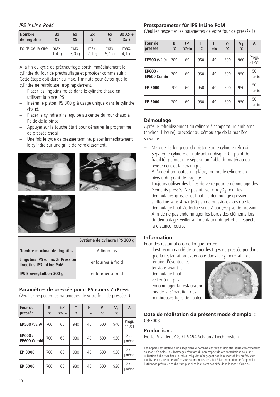 Ivoclar Vivadent IPS Investment Ring System 300g User Manual | Page 10 / 20